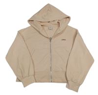 Marhuľová prepínaci crop mikina s nápisom a kapucňou Zara