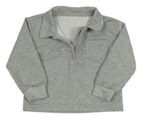 Sivá melírovaná mikina s golierikom