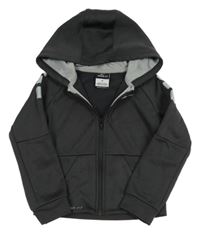 Tmavošedá propínací thermo mikina s logem a kapucí Nike