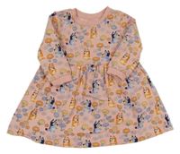 Růžové vzorované teplákové šaty s Bluey Nutmeg