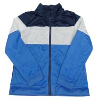 Modro-bielo-tmavomodrá športová prepínaci mikina