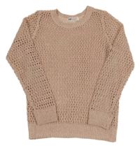 Ružovo-zlatý trblietavý perforovaný ľahký sveter H&M