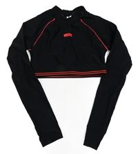 Čierne športové crop tričko Yigga