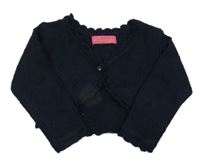 Tmavomodrý prepínaci vlnený crop sveter