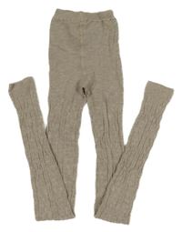 Béžové vzorované punčochové legíny