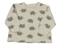 Bílá mikina se slony 