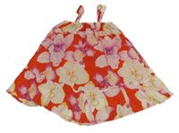 Červeno-žlté kvetované ľahké šaty GAP