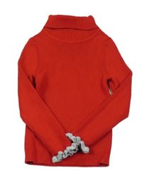 Červený rebrovaný ľahký svetrový rolák Primark