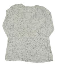 Bielo-sivé melírované tričko