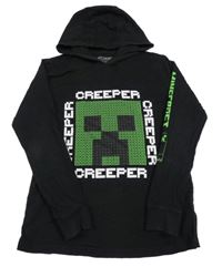 Černé triko s Minecraft a kapucí Next
