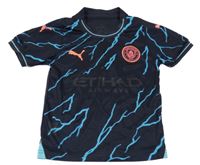 Černo-modrý vzorovaný funkční fotbalový dres - Manchester city Puma