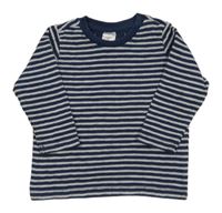 Tmavomodro-biele pruhované tričko H&M