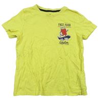 Žlté tričko s hranolky a skateboardom Lupilu