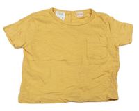 Šafránové tričko s vreckom Zara