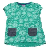 Zelené kvetované tričko s vreckami F&F
