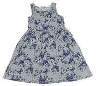 Modro-biele pruhované šaty s motýlikmi H&M