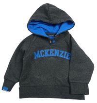 Tmavosivá mikina s logom a kapucňou McKenzie