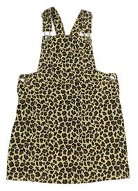 Béžovo-hnedo-čierne na traké rifľové šaty s leopardím vzorom Matalan