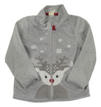Sivá fleecová prepínaci mikina so sobom zn. H&M