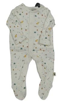 Nové - Biely overal so zvieratkami zn. F&F