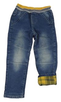 Tmavomodré podšité rifle s úpletovým pasom Kiki&Koko