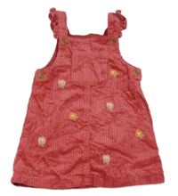 Ružové kvetované na traké menšestrové šaty s volánikmi Nutmeg