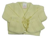 Nové - 2set - Žltý vzorovaný prepínaci svetr + pletené cápačky