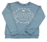 Modrá mikina s nápismi Y.F.K.