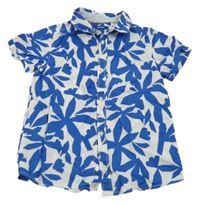 Bielo-tmavomodrá vzorovaná košeľa Okaidi