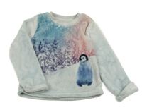 Svetlomodrá plyšová mikina s tučňákem C&A