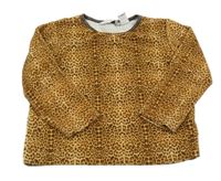 Béžovo-hnědé sametové triko s leopardím vzorem H&M