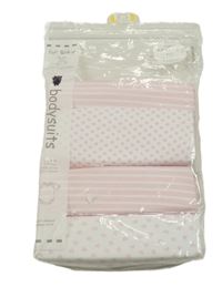 Nové - 4set - 4x bílo-růžové body - puntíkaté + pruhované Dunnes