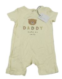 Nové - Vanilkový kraťasový overal s medvedíkom Tu