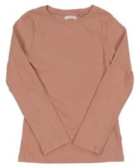 Růžové žebrované triko Next