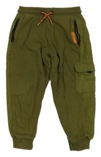 Khaki cargo tepláky s nápisem Next