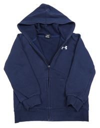 Tmavomodrá propínací mikina s logem a kapucí Under Armour