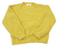 Žltý žinylkový sveter H&M