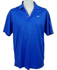 Pánské safírové golfové tričko s límečkem Nike 