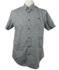 Pánská tmavomodro-bílá vzorovaná košile River Island 