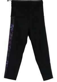 Dámské černo-purpurové sportovní capri legíny Next 