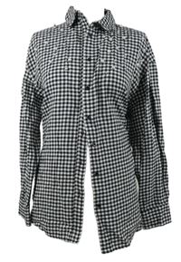 Dámska čierno-biela kockovaná blúzka s perličkami H&M