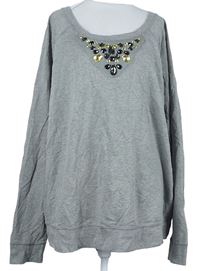 Dámská šedá mikina s kamínky Old Navy 