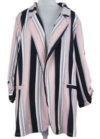 Dámský černo-růžovo-šedý pruhovaný blejzr New Look 