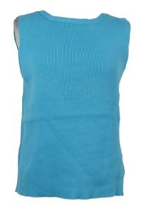 Nové - Dámska svetlomodrá rebrovaná svetrová vesta M&S