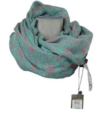 Nové - Dámska tyrkysovo-ružová kvetovaná golierová šál Pieces