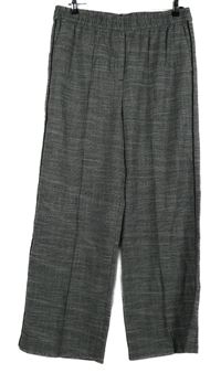 Dámské černo-šedé kostkované volné kalhoty M&S