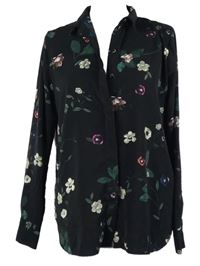 Dámská černá květovaná halenka 