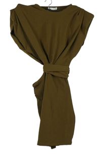 Dámska olivová šatová tunika s průstřihem na boku Zara