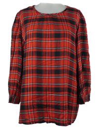 Dámská červeno-černá kostkovaná halenka Next 