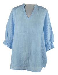 Dámská světlemodrá žebrovaná halenka F&F